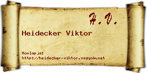 Heidecker Viktor névjegykártya